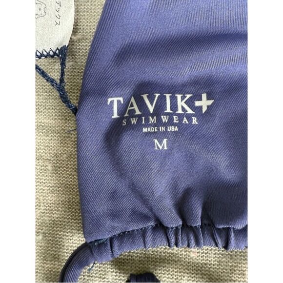 Tavik Halter Triangle Bikini Top Women's Medium Navy Blue Stretch Beach Swimwear - Picture 3 of 5